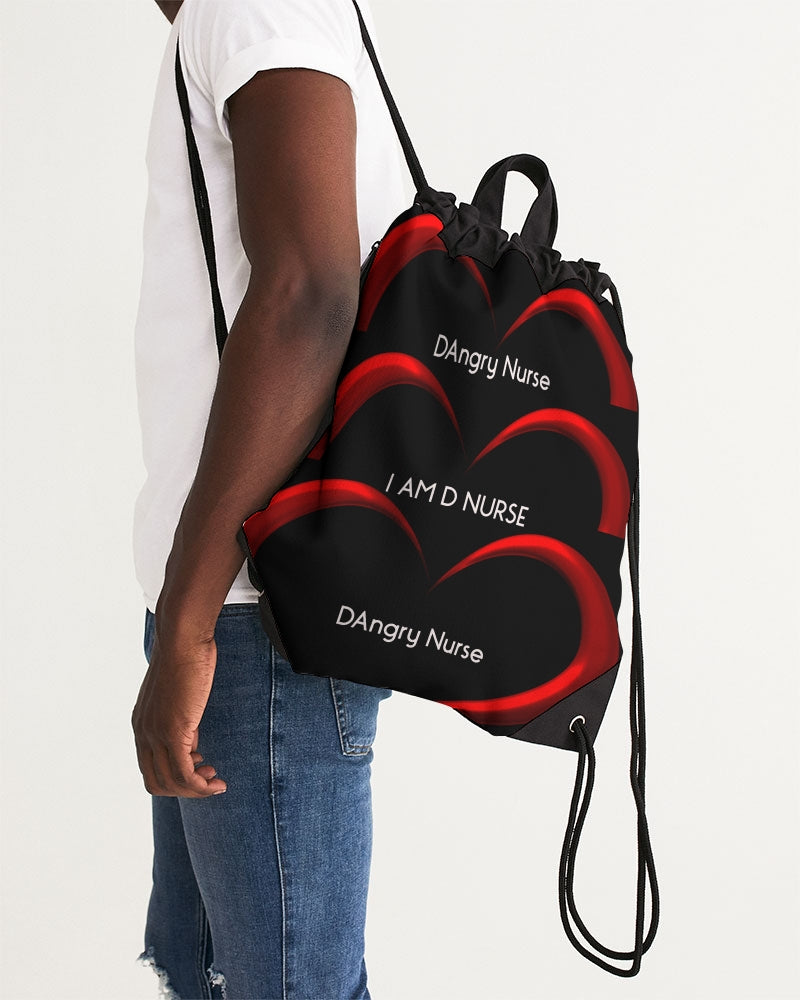Angry Hearts Canvas Drawstring Bag