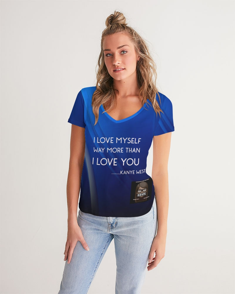 Angry Blue Women's V-Neck Tee