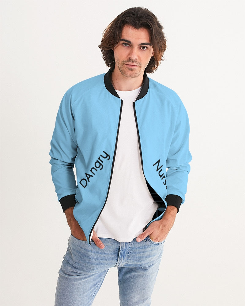 Angry pastel blue Men's Bomber Jacket