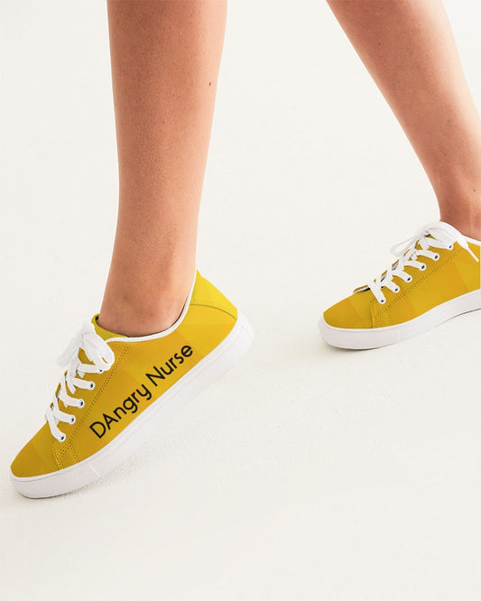 vector-yellow Women's Faux-Leather Sneaker