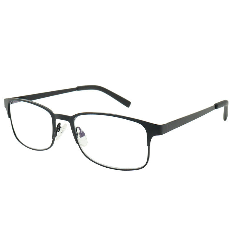 Men's Square Full Frame Metal Reading Glasses