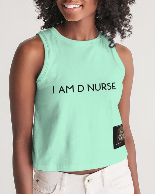 Angry pastel green Women's Cropped Tank