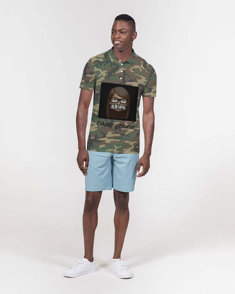 Brown-camo Men's Slim Fit Short Sleeve Polo