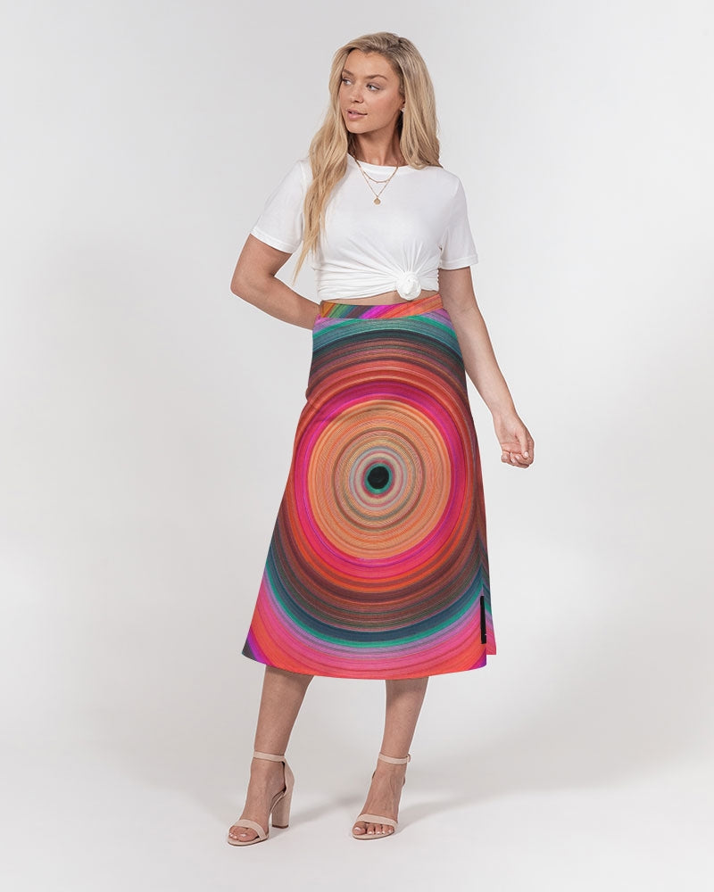 Angry eye Women's A-Line Midi Skirt