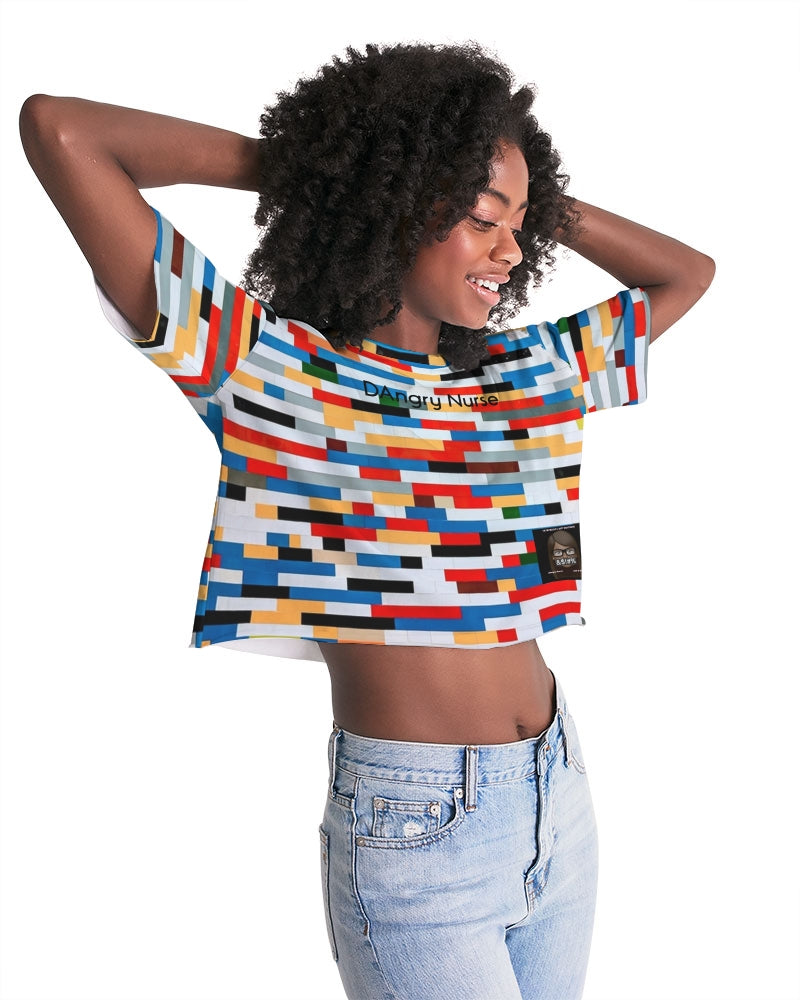 Angry Blocks Women's Lounge Cropped Tee