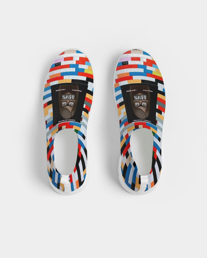 Angry Blocks Women's Slip-On Flyknit Shoe