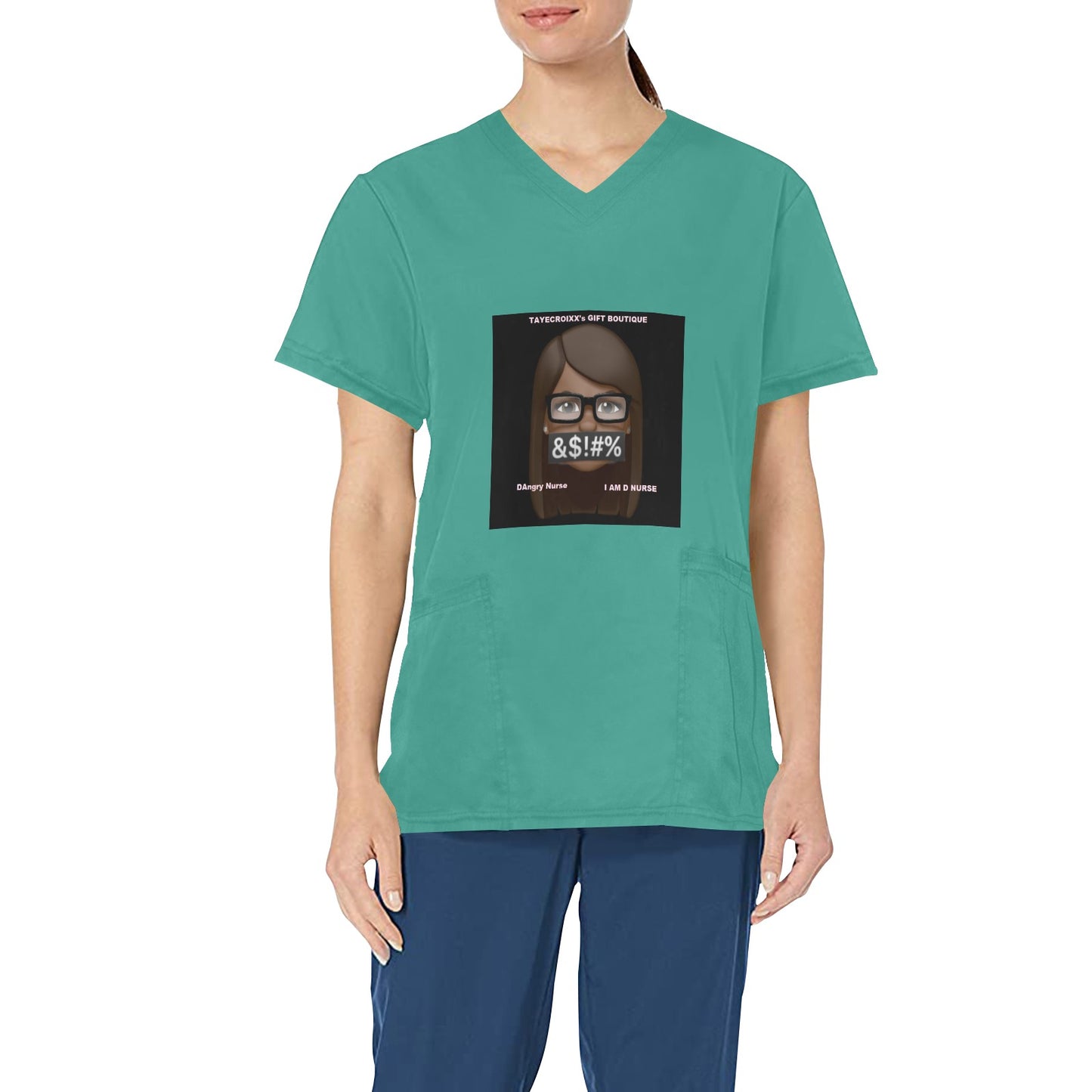 I A M D NURSE Scrub Top