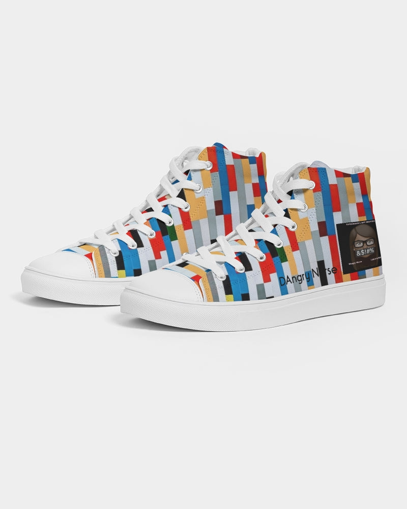 Angry Blocks Women's Hightop Canvas Shoe