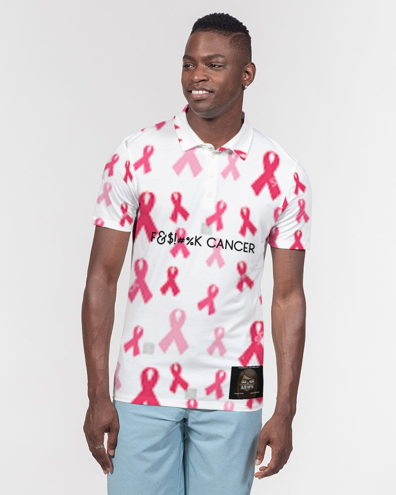 Special Edition F&$!#%K CANCER Men's Slim Fit Short Sleeve Polo