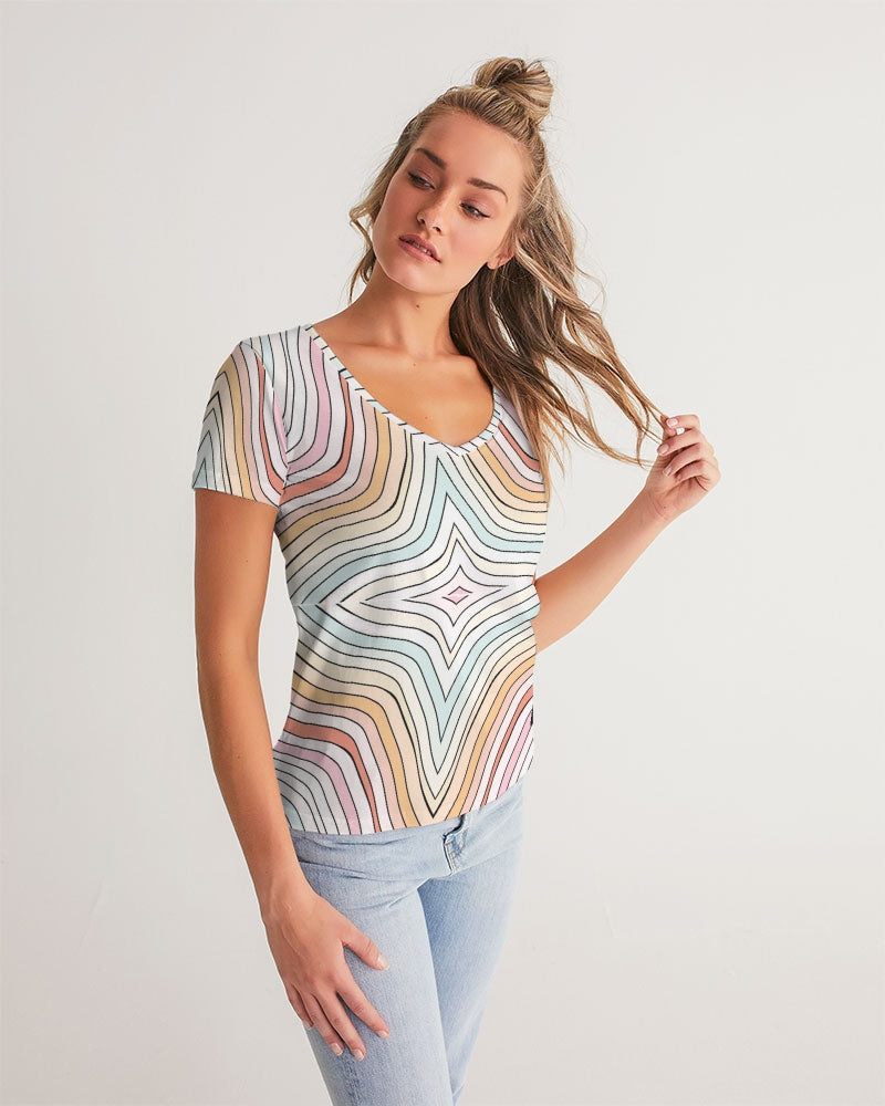 Angry waves Women's V-Neck Tee