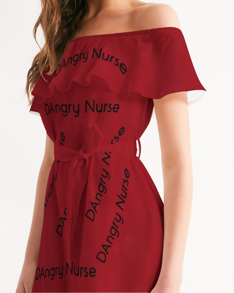 red Women's Off-Shoulder Dress