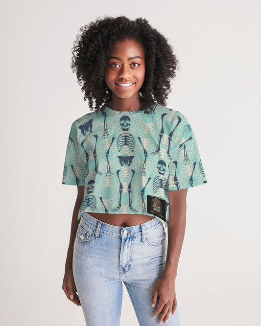 ANGRY SKELeton Women's Lounge Cropped Tee