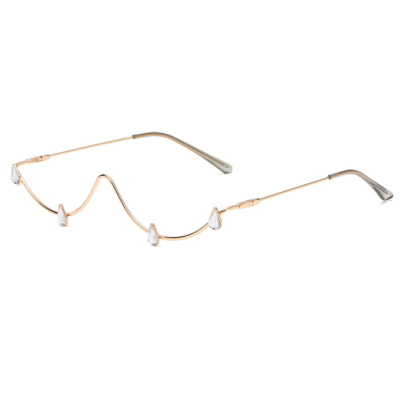 Lower Half Frame Lens Free Decorative Glasses New Fashion