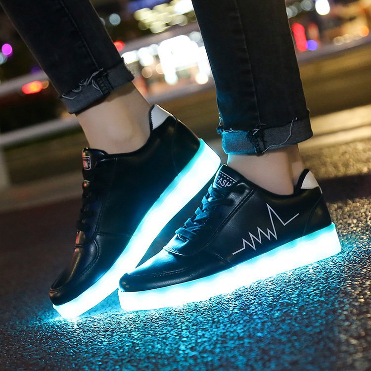 Tide Ghost Walking Shoes Male USB Charging LED Light