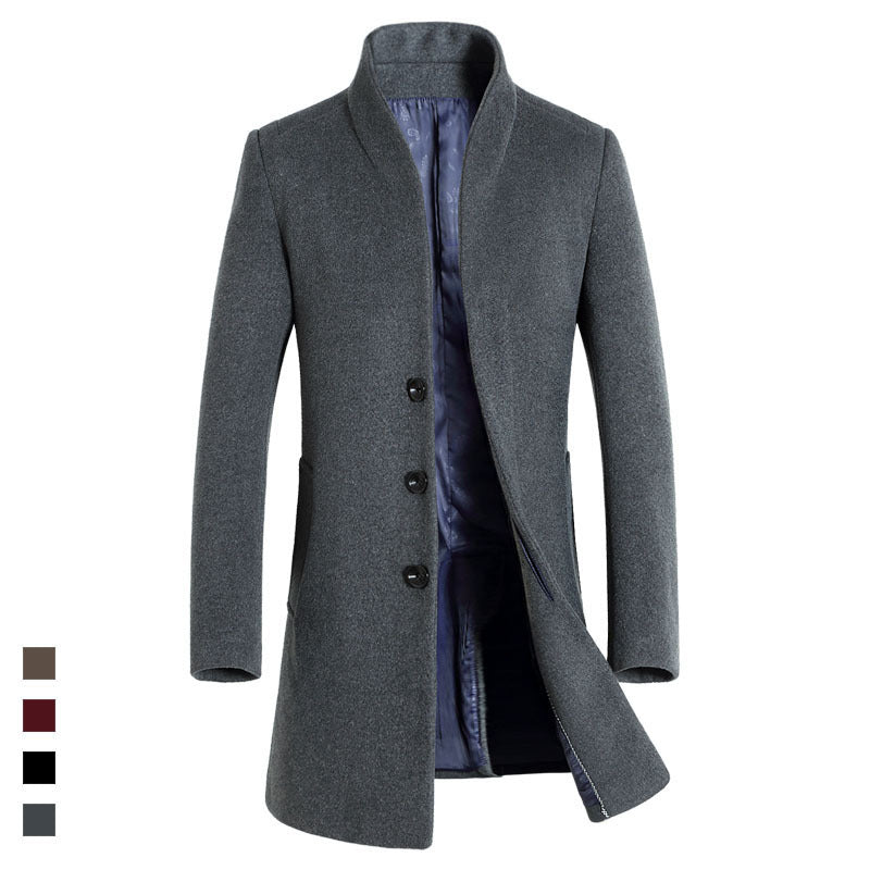 Men's woolen coat for fall and winter