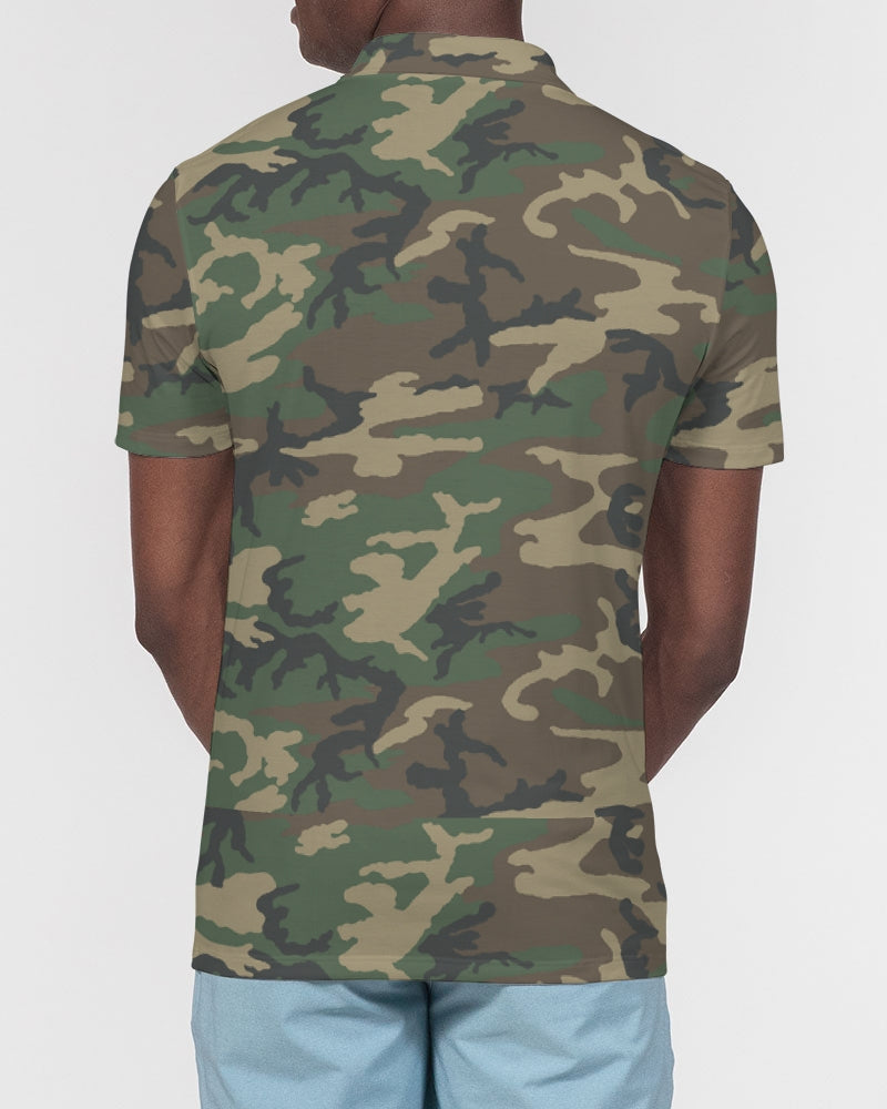 Brown-camo Men's Slim Fit Short Sleeve Polo