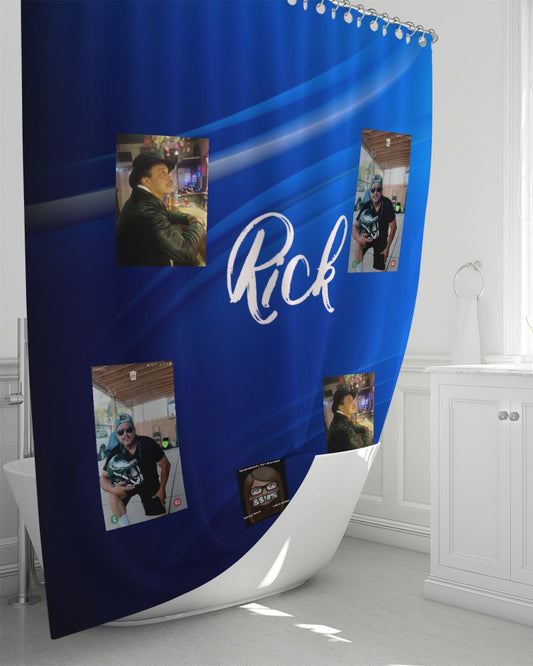 black-and-blue Shower Curtain 72"x72"