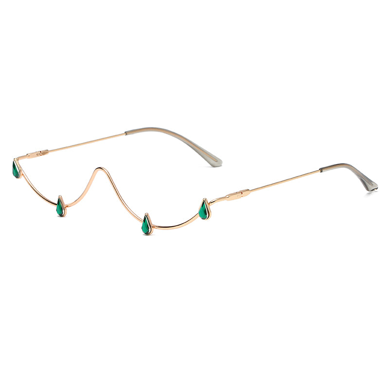 Lower Half Frame Lens Free Decorative Glasses New Fashion