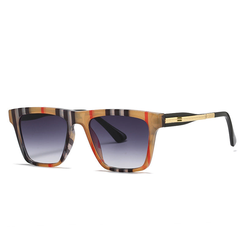 European And American Fashion Striped Leopard Frame Sunglasses