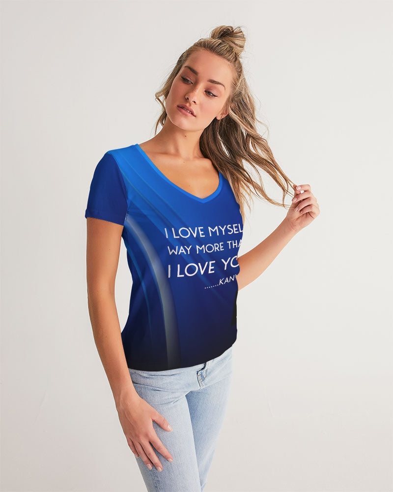 Angry Blue Women's V-Neck Tee