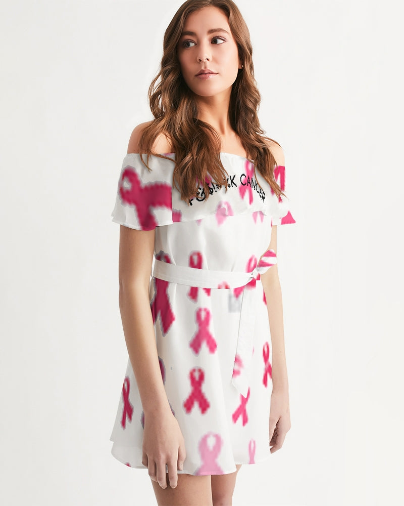 Special Edition F&$!#%K CANCER Women's Off-Shoulder Dress