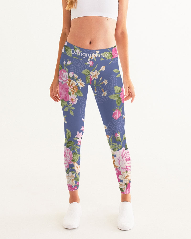 Angry pink flowers Women's Yoga Pants