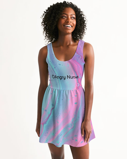 Angry Tye Dye Women's Scoop Neck Skater Dress