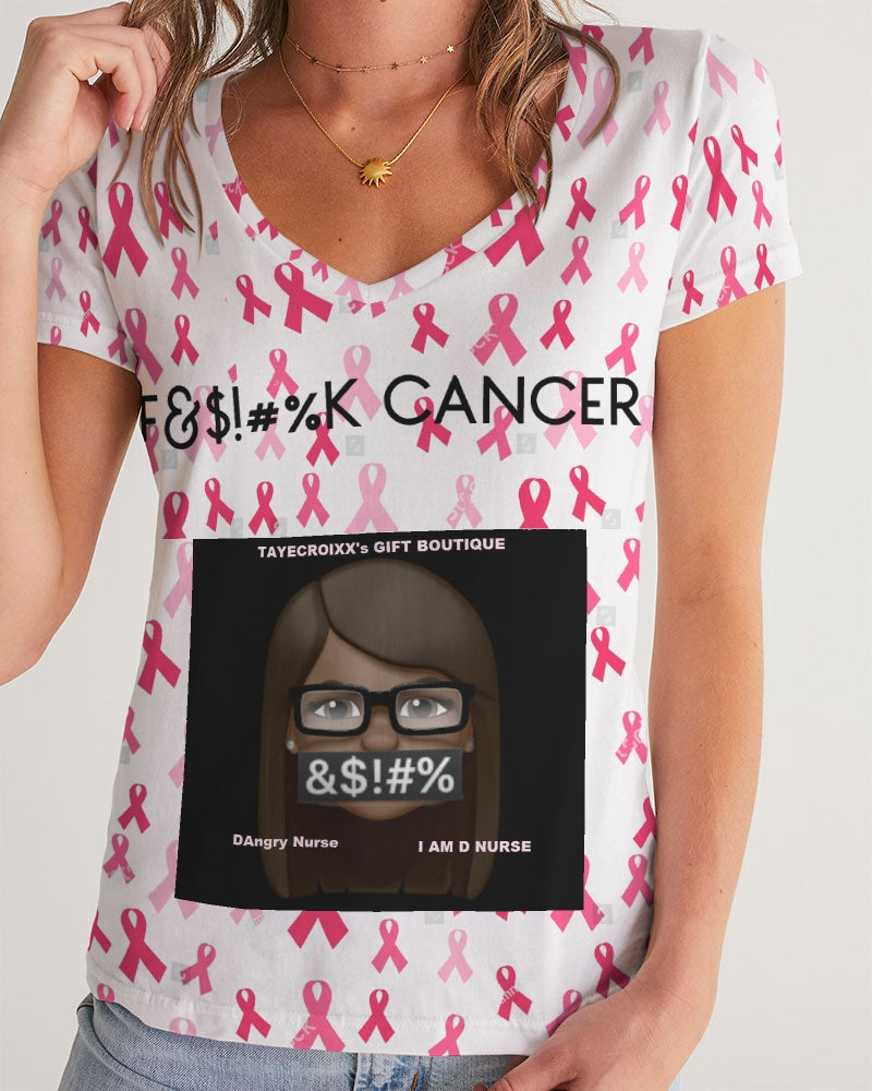 Special Edition F&$!#%K CANCER Women's V-Neck Tee