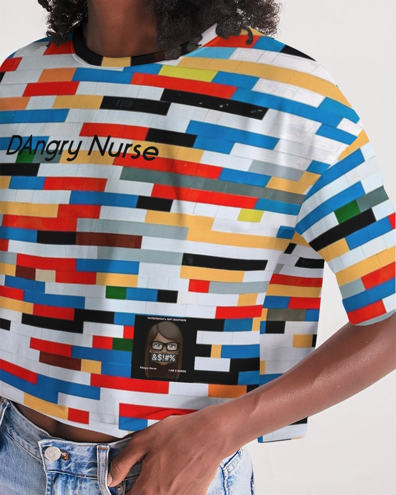 Angry Blocks Women's Lounge Cropped Tee