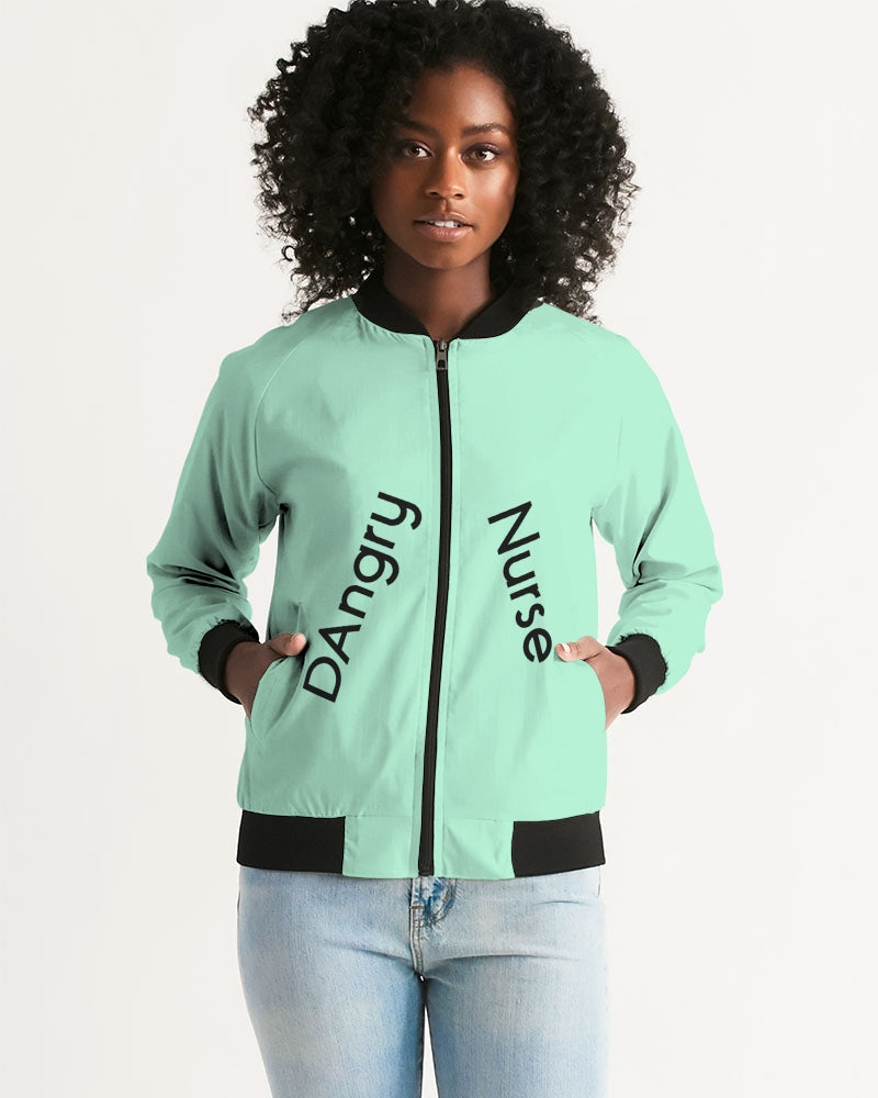 Angry pastel green Women's Bomber Jacket