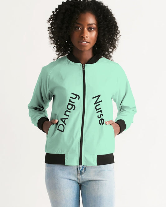 Angry pastel green Women's Bomber Jacket