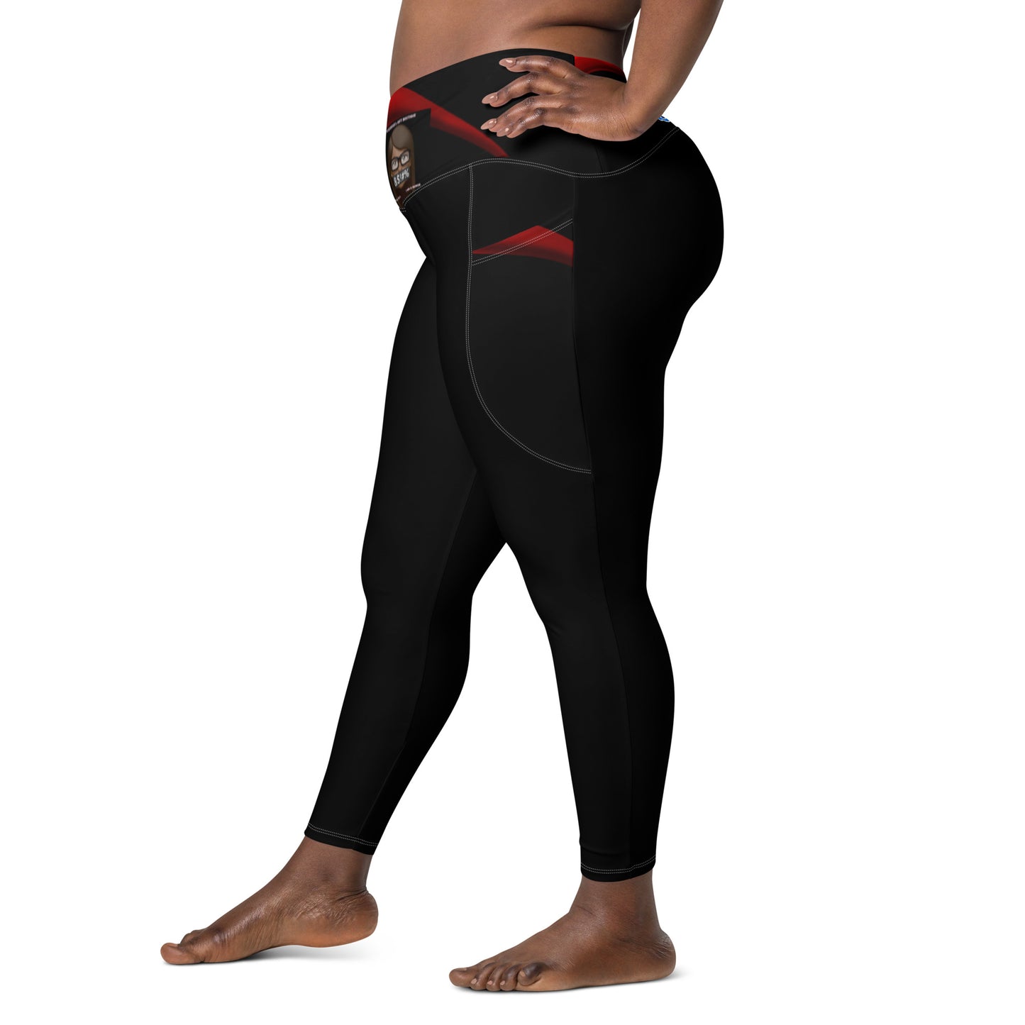 Crossover leggings with pockets