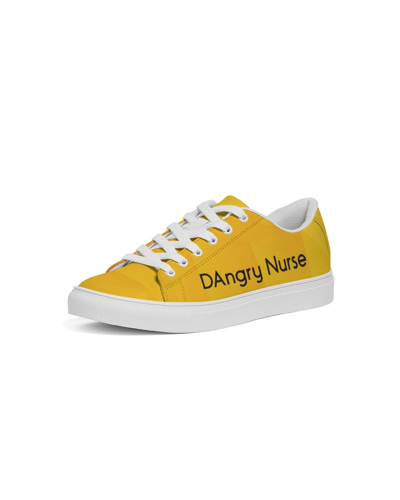 vector-yellow Women's Faux-Leather Sneaker