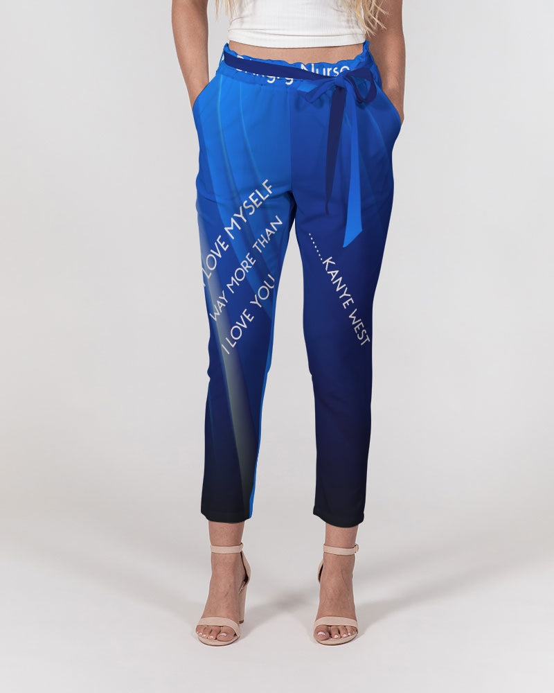 Angry  Blue Women's Belted Tapered Pants