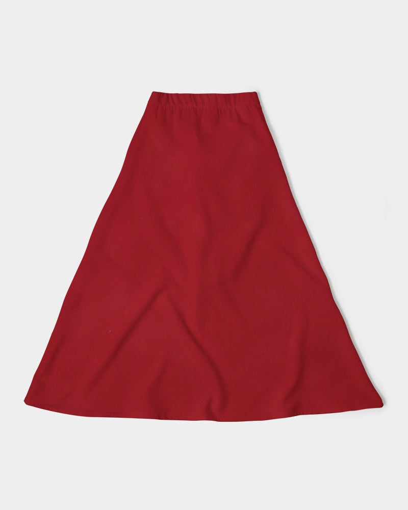 red Women's A-Line Midi Skirt