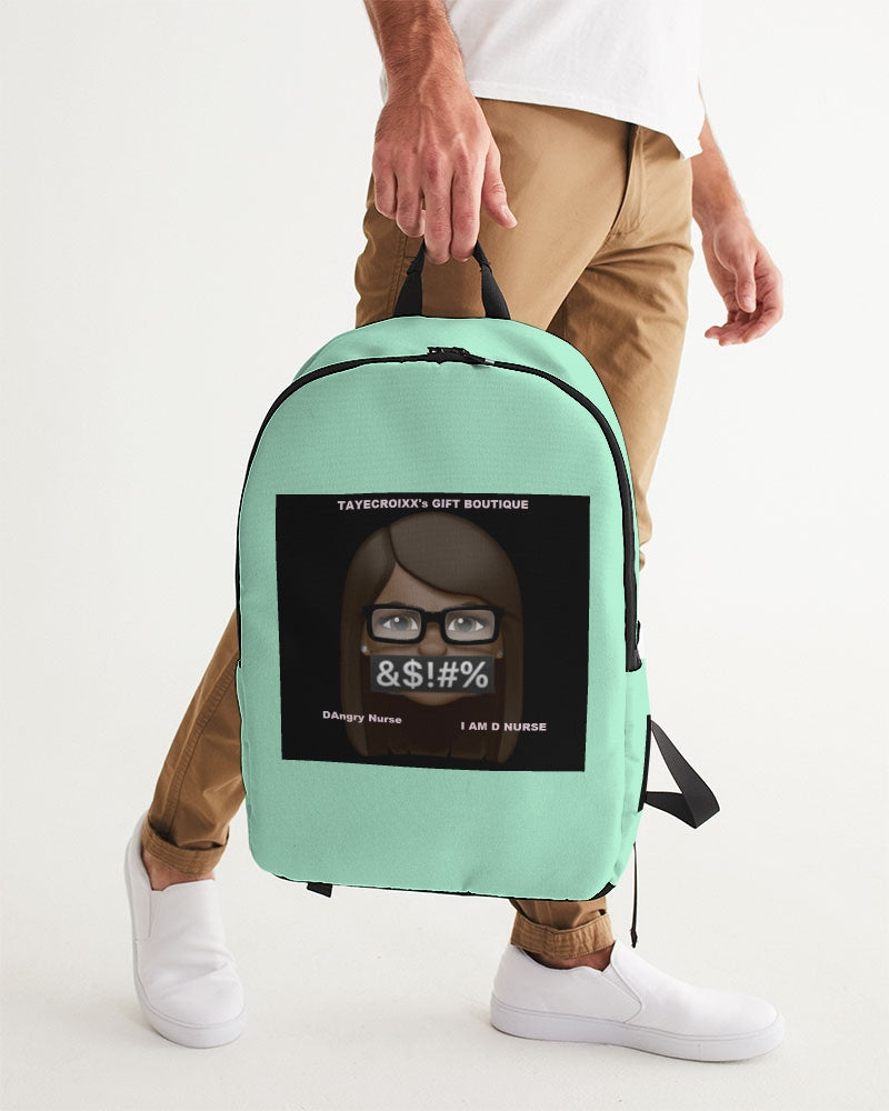 Angry pastel green Large Backpack