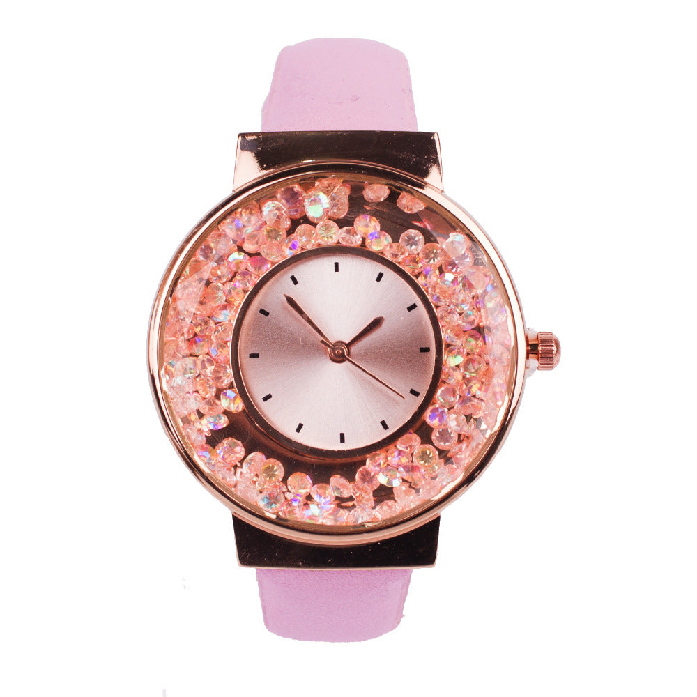 Hand Quicksand Diamond Chain Ladies Watch Set