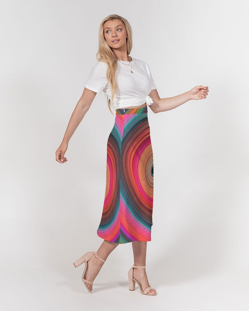 Angry eye Women's A-Line Midi Skirt