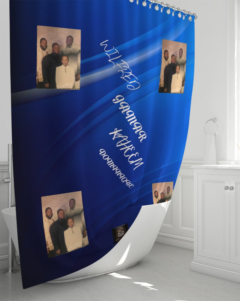 Angry Blue Shower Curtain 72"x72"