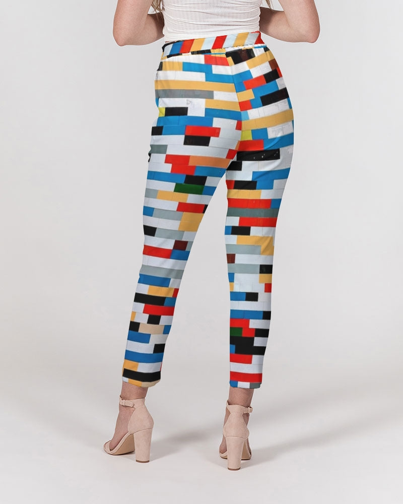 Angry Blocks Women's Belted Tapered Pants