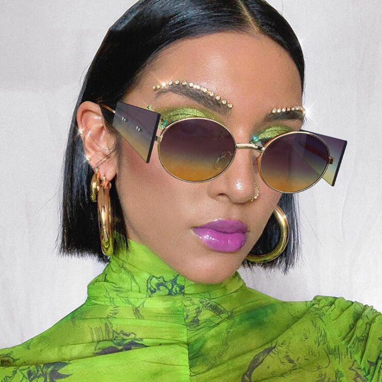 Round Frame Trendy Punk Steam Round Sunglasses