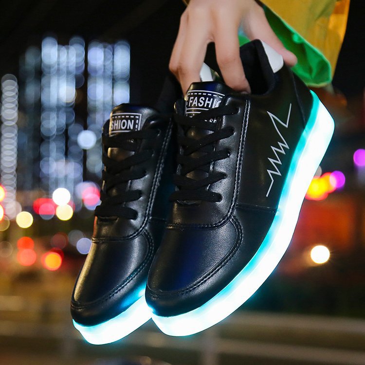 Tide Ghost Walking Shoes Male USB Charging LED Light