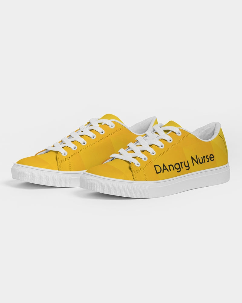 vector-yellow Women's Faux-Leather Sneaker
