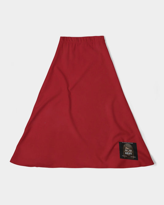 red Women's A-Line Midi Skirt