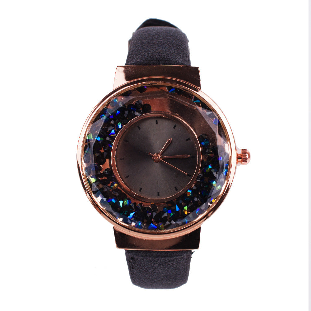 Hand Quicksand Diamond Chain Ladies Watch Set