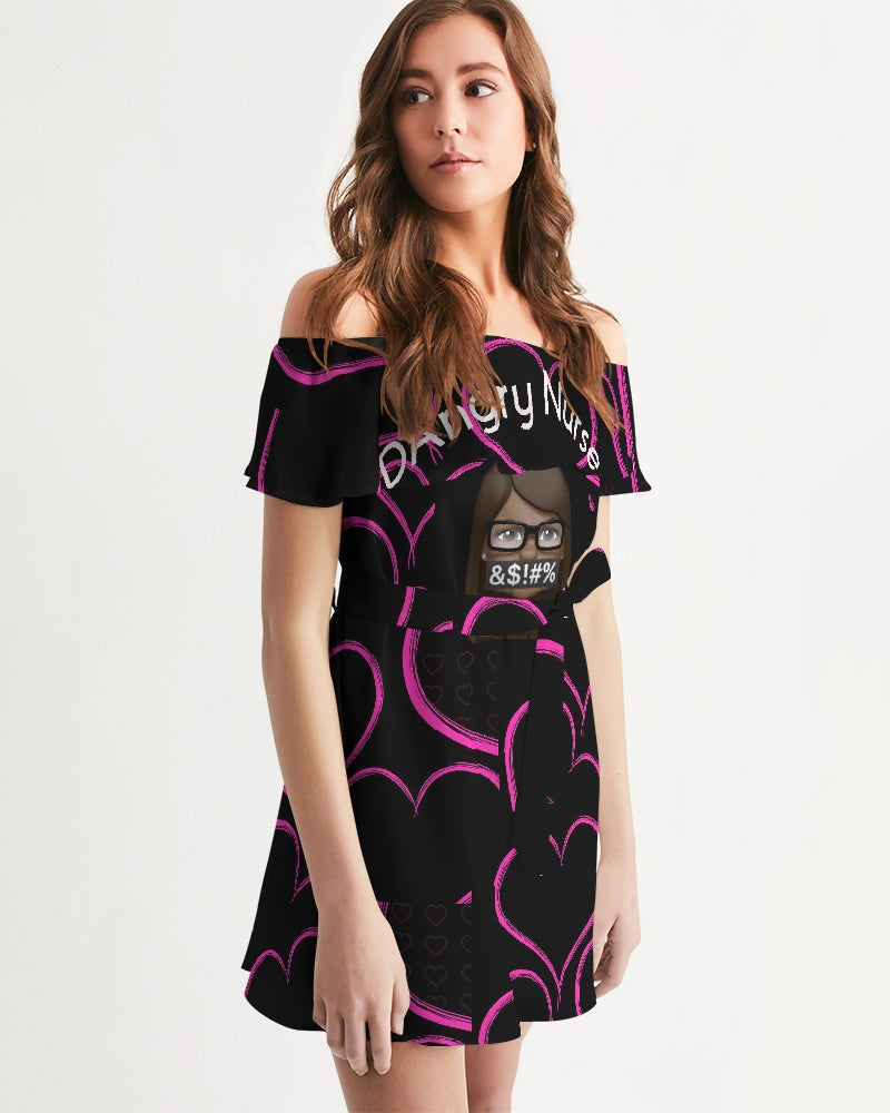 Angry hearts Women's Off-Shoulder Dress