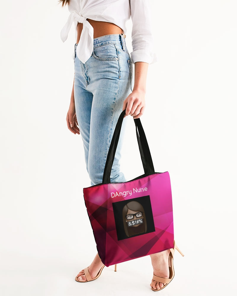 DAngry Pink Canvas Zip Tote