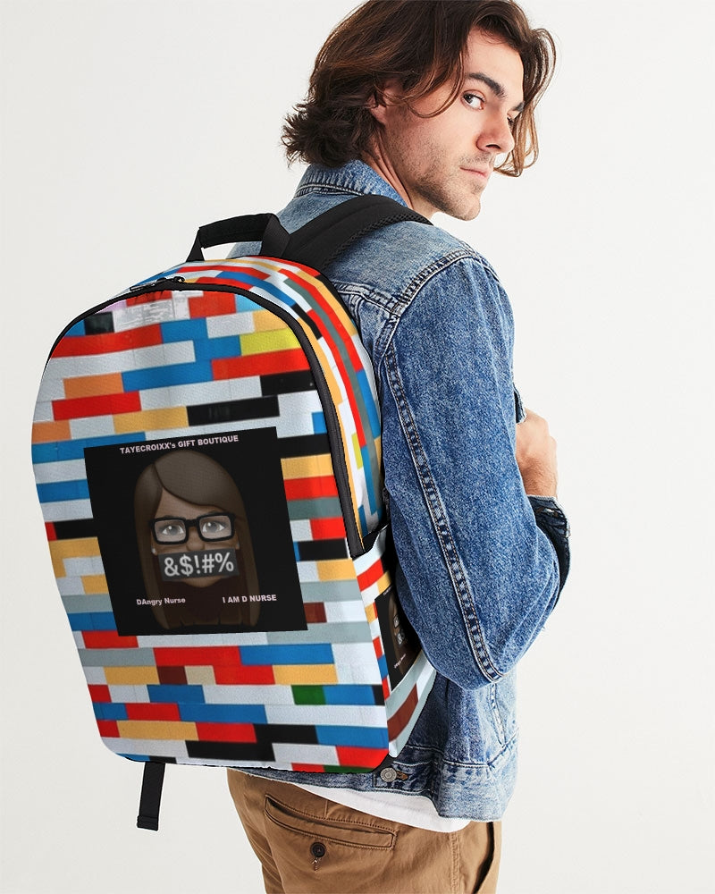 Angry Blocks Large Backpack