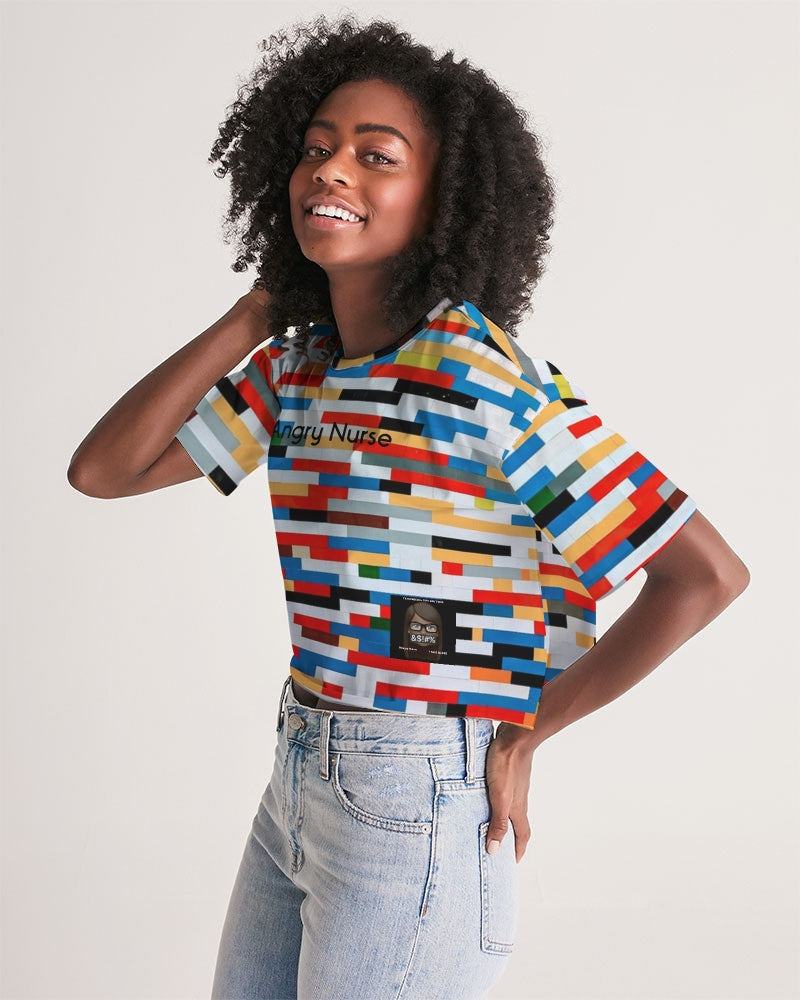 Angry Blocks Women's Lounge Cropped Tee