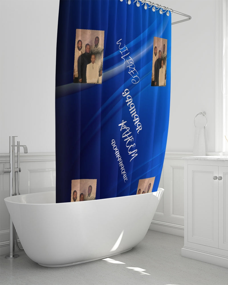 Angry Blue Shower Curtain 72"x72"